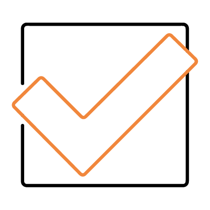 Iconen Pridea Oranje OK mark